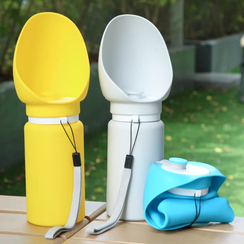Durable Lightweight Eco-Friendly Portable 2 1 Dog Water Bottle Collapsible Food Grade Silicone 550ML Outdoor Walking Pet Water MegaBDM