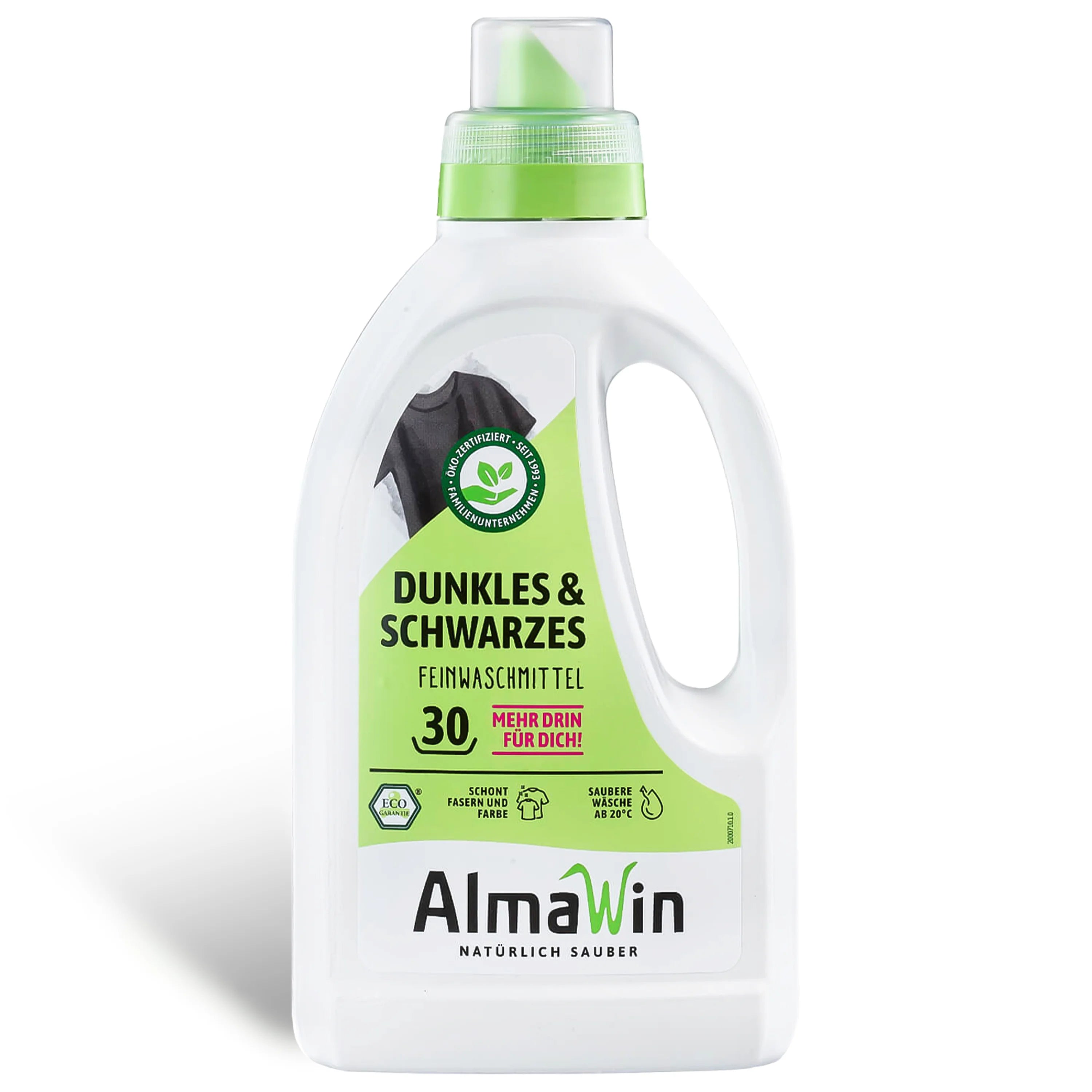 AlmaWin RTS 1 Dark & Black Liquid Laundry Detergent 750ml 25 Loads With Verbena Scent Soap Nut Extract Organic Color