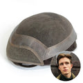 Good Front Lace Bleached Knots 100% Natural Human Hair Piece Swiss Lace Men's Toupee MegaBDM