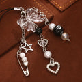 Star Heart Bead Good Luck 8 Ball Keychain Y2k Goth Sweet Spicy Girl Bag Phone Case Charm Chains Lanyard Decoration Hanging
