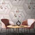 Germany Made 3D Photo Wallpaper Mural White Cream Bronze Non Woven Vinyl Modern Sound-Absorbing Highly Wash-Resistant Dining Gym
