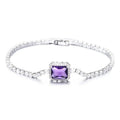 Wholesale Crystal Women Wedding Party Cz Rhinestone Bridal Single Amethyst With Tennis Bracelet
