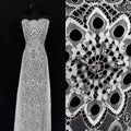 Brilliance Beaded with Rhinestone Stretch Mesh Fabric