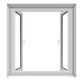 Modern White PVC Casement Windows Energy Efficient Low-E Insulated Double Glazed for Hotels Single Horizontal Opening Pattern