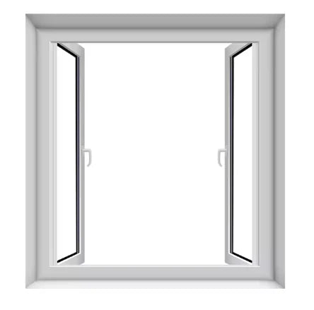 Modern White PVC Casement Windows Energy Efficient Low-E Insulated Double Glazed for Hotels Single Horizontal Opening Pattern