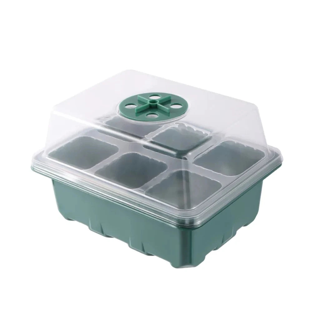 6/12 Cells Seed Starter Tray Home Grow Humidity Plant Starter Kit Greenhouse Seedling Trays