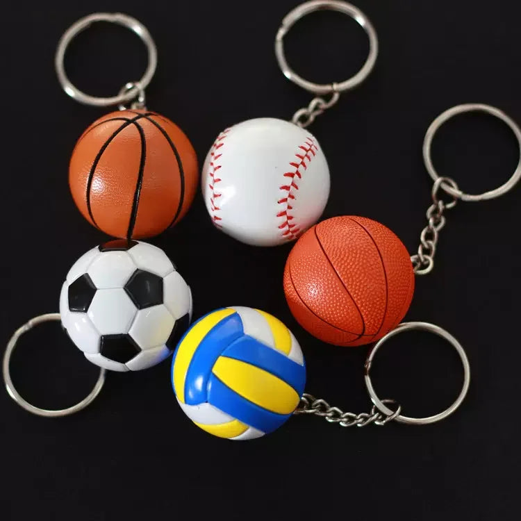 Mini 3D Baseball Key Chain Sport Key Chain Car Bag Football KeyRing Holder Volleyball Basketball Sportsman Keychain Gift Keyring