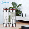 Double Glass Natural Mineral ORP Stone Alkaline Water Bottle pH 9.5 Manual Outdoor Use 250ml OEM MegaBDM