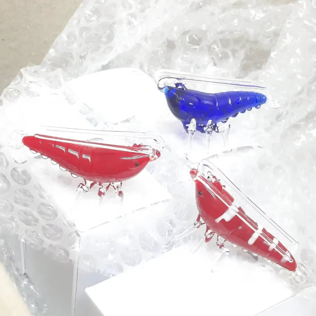 Customized Factory Murano Glass Shrimp Lobster Art Sculpture Animal Handcrafted Blown Taiwan Chien Keng Home Decor Gift MegaBDM
