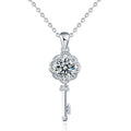 XMA003 1CT Carat D Color Moissanite Diamond Heart Key Pendant Necklace with Moissanite Stone 925 Sterling Silver Jewelry