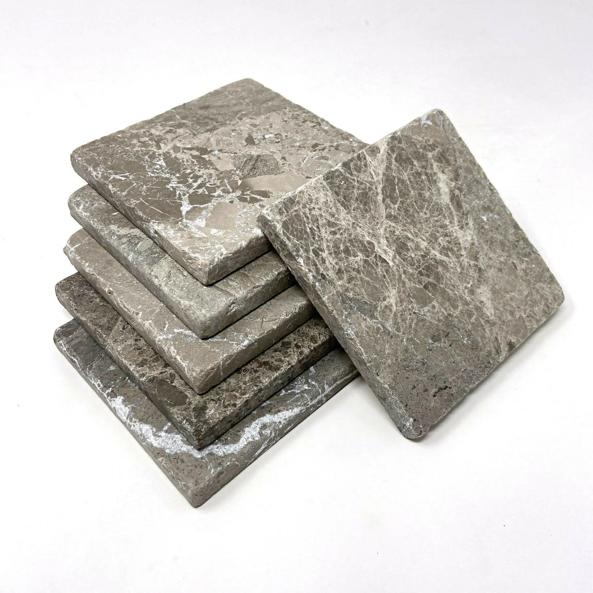 Tumbled Finish Grey Travertine Stone Tile French Pool Parquet Outdoor Paving Stone Mosaic Tile 600*600 for Wall Decoration