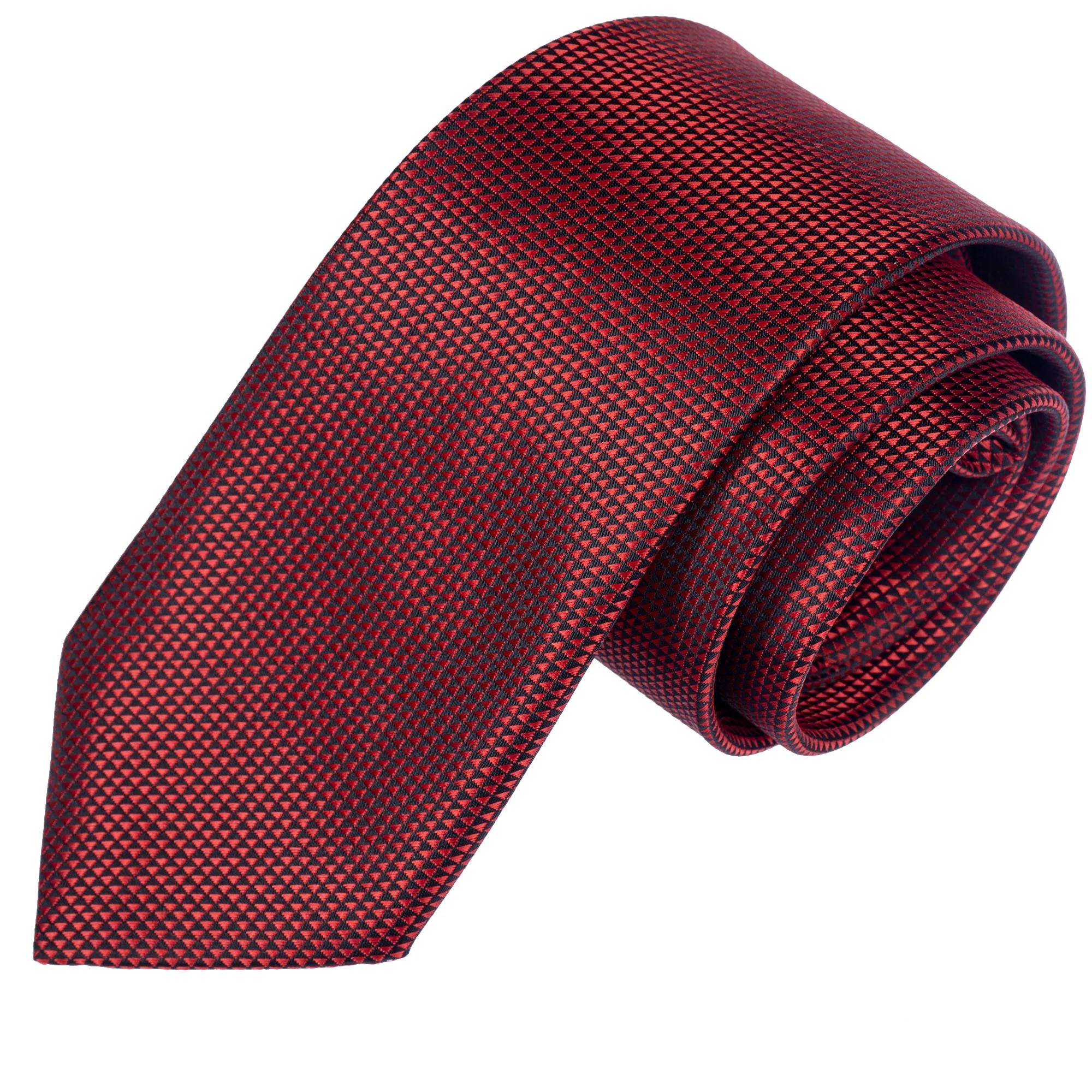 Exve Exclusive Red Triangles Handmade Necktie From Turkey