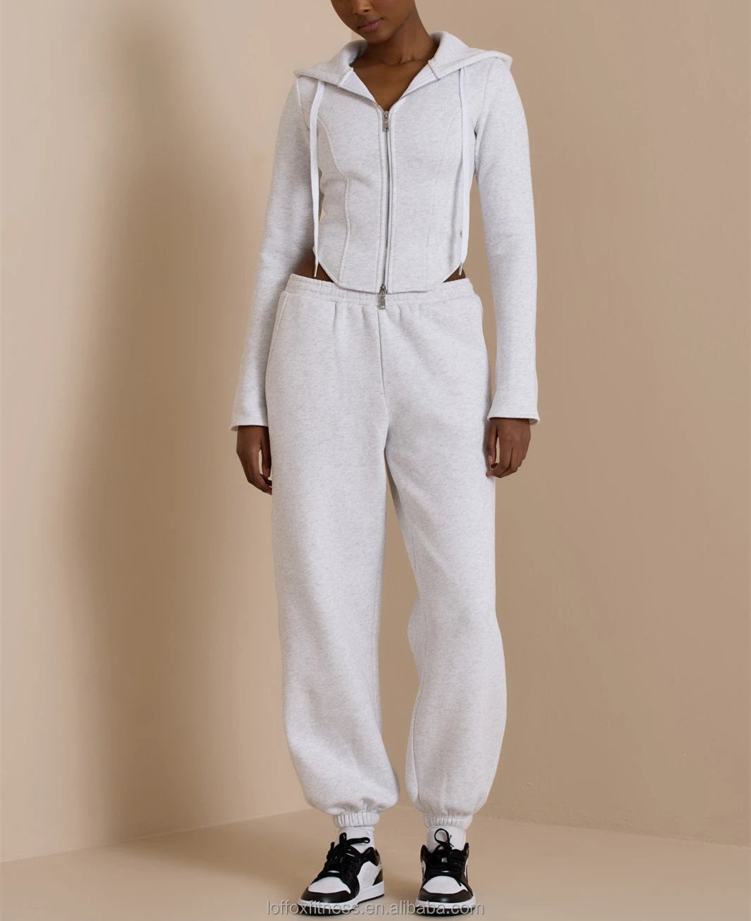 Fashion Trendy Women's Sets Customized Logo Tracksuit Jogger Casual Tracksuits Winter Crew Neck Breathable Tracksuits
