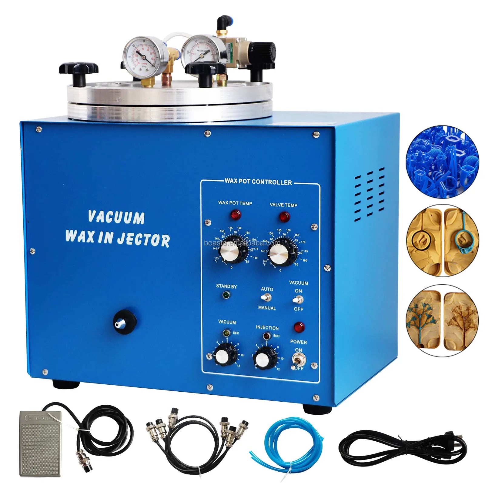 Boasta Vacuum Wax Injector Machine 55-85Â°C Jewelry Casting Wax Injection Equipment with Controller and Clamp Fixture