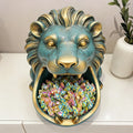 Retro Lion Key Tray with Antique Patina Finish Vintage Style Resin Organizer for Coins and Keys American Country Bar Decor MegaBDM