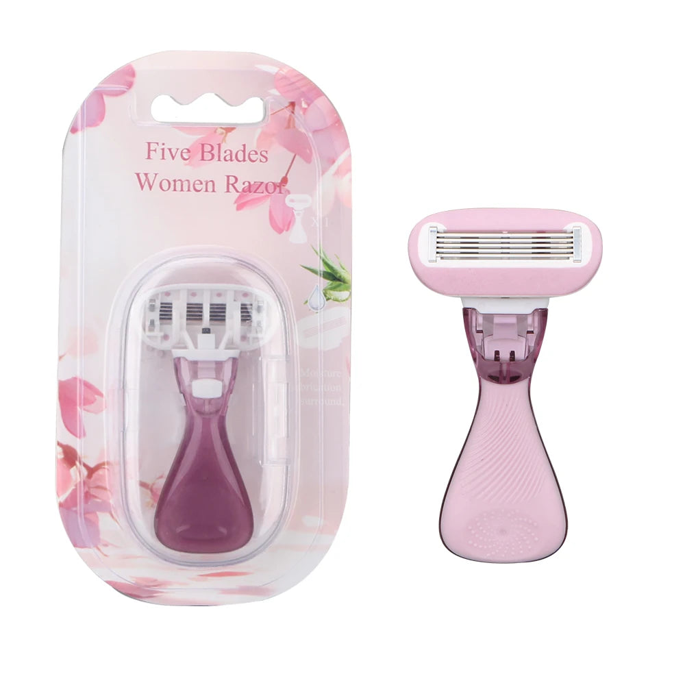 5 Blades Women Body Razor Mini Razor for Lady Shaving Clean and Smooth Razor with Back Open and Refills MegaBDM