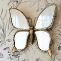 Distressed Resin butterfly Mirror Wall Hanging Dragonfly Decorative Painting Wall Decoration Lifelike Animal Light Luxury