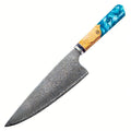 KEENHOPE Sharpening Professional 8 Inch Damascus Steel Chef Knife VG10 Kitchen Gyuto Knives Octagonal Maple Burl Resin Handle