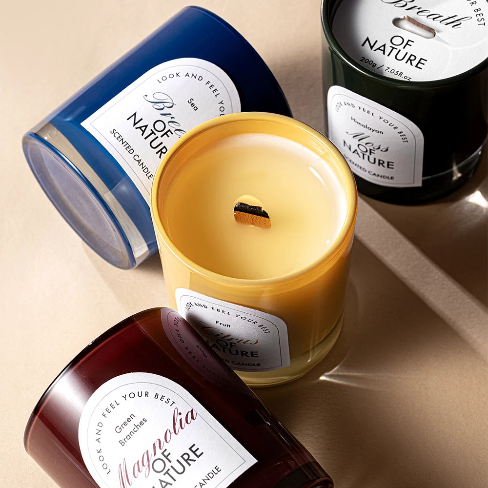 Fresh Marine Soy Wax Handmade Scented Candles Clean Ocean Air Fragrance for Living Room Bedroom Space Refreshment Easter Ramadan