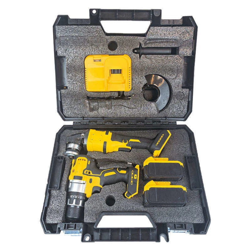 Factory OEM 2-in-1 Lithium Battery Tool Set Electric Drill Angle Grinder Power Tool Set