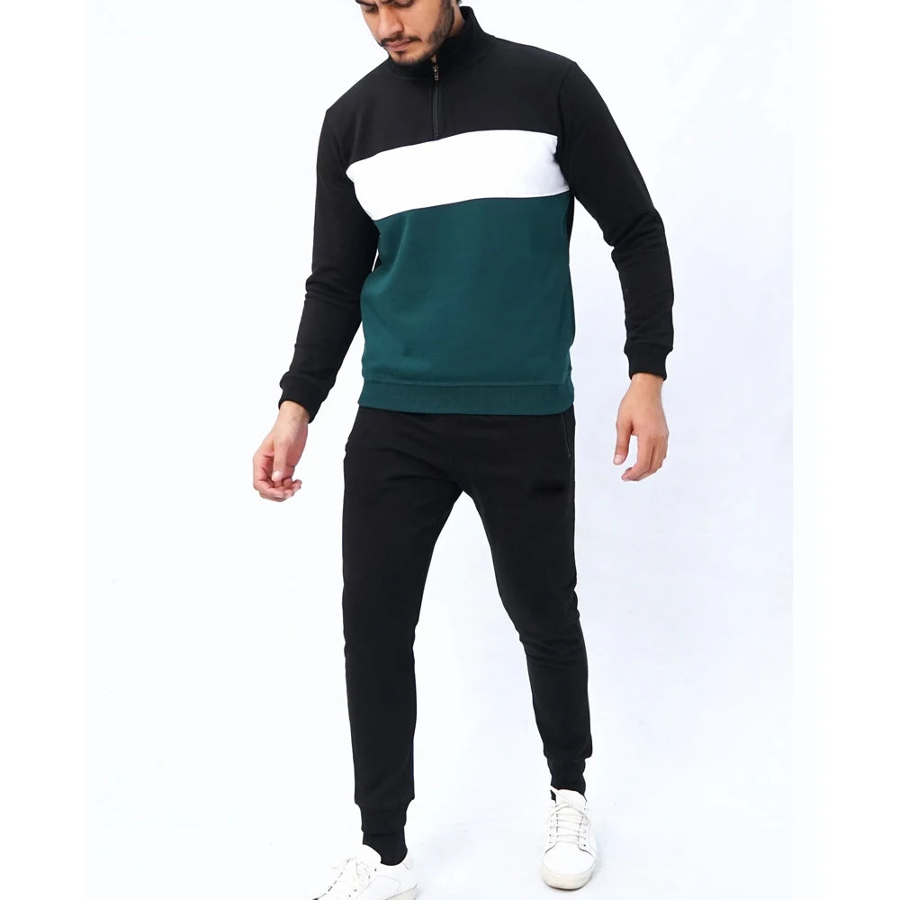 Custom Winter Street Style Men's Blank Jogging Suits Tracksuit with Front Logo Polyester/Cotton Material Best Quality
