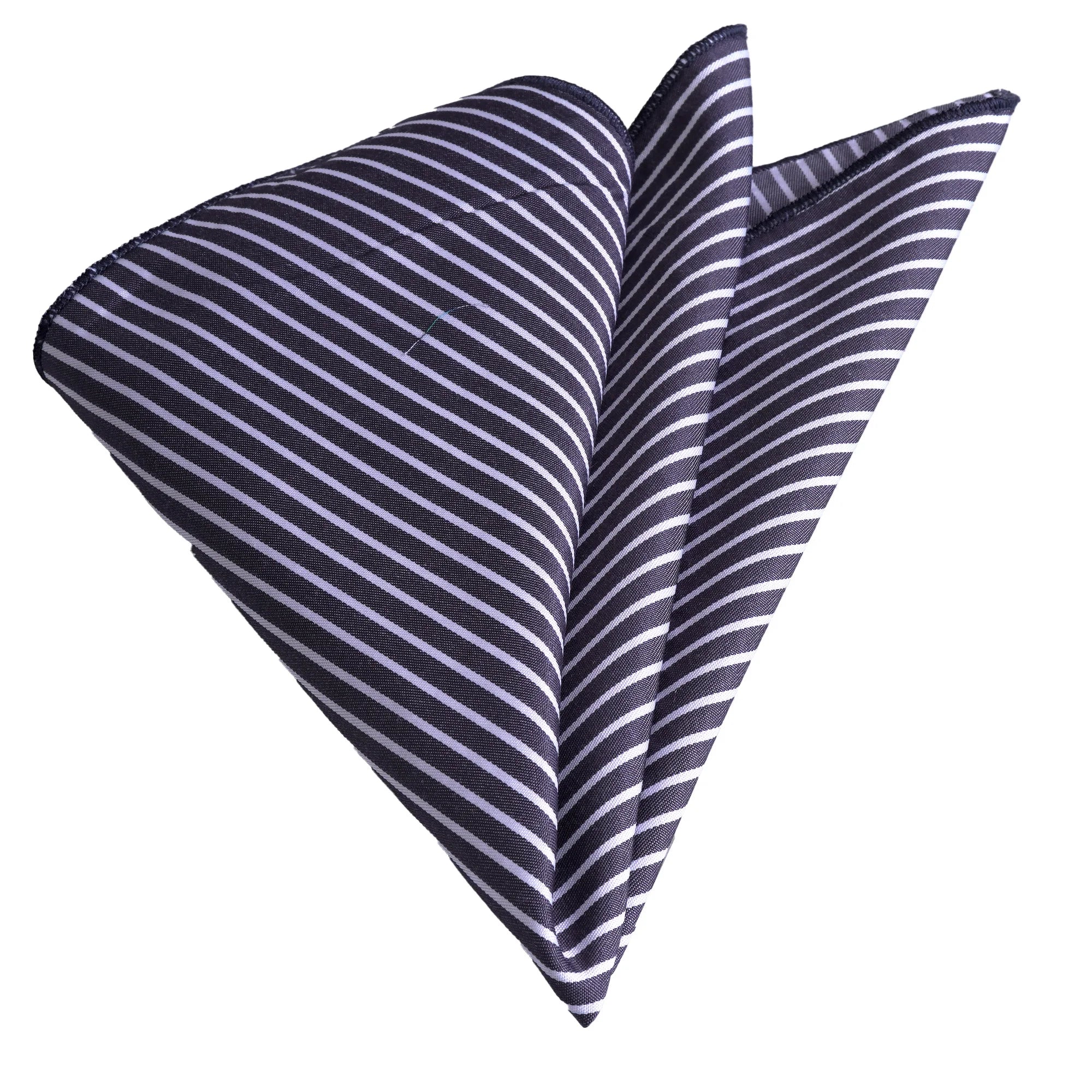 Grey and White Striped Classic Cotton Neckerchief