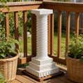 Twisted Spiral Column Resin Pedestal - Greek-Inspired Design Elegant Outdoor Base for Garden Statues & Planter Accents