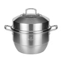 ZHENNENG Large Capacity 5L Stainless Steel 304 Steamer Pot Basket Double Handle Classic for Home Use Compatible Induction Stove