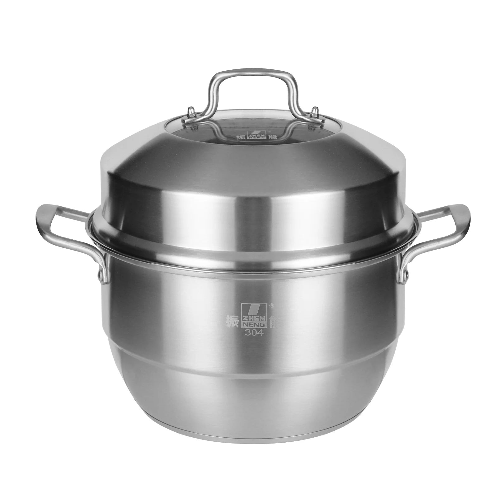 ZHENNENG Large Capacity 5L Stainless Steel 304 Steamer Pot Basket Double Handle Classic for Home Use Compatible Induction Stove