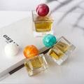 Luxury Perfume Empty Glass Bottle 30ML 50ML 100ML Clear Square Perfume Glass Bottle Packaging With Stone Cap