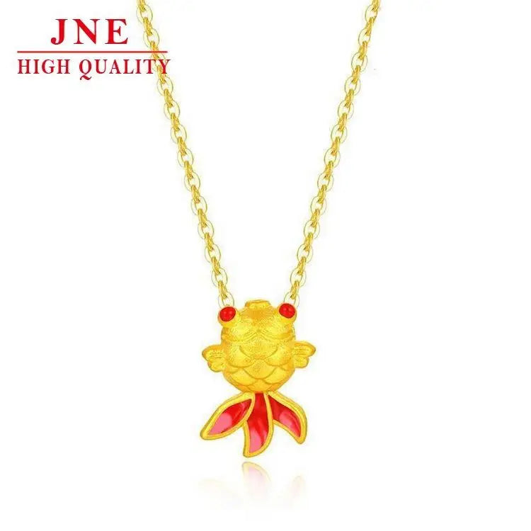 Gold-plated Imitation Gold Bracelet Plated Small Goldfish Pendant Ponyo Red Brocade Carp Necklace TikTok Xiaohongshu Hot Sale