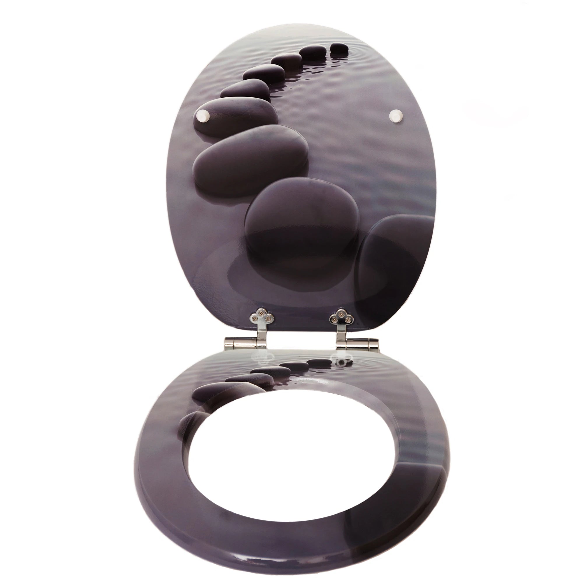 Modern Printed Soft Close Hinge Round Toilet Seat Cover with Easy Installation Wood MDF Material 3-Year Warranty Hotel Use
