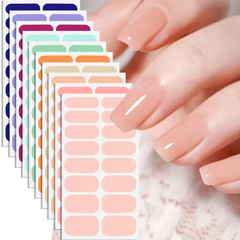 Nails Supply Waterproof Long Lasting 16 Nail Strips Nail Decals Non-toxic Eco-friendly Design Spot Color Nail Art Stickers Wraps