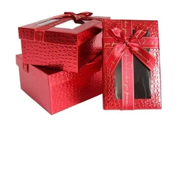 MU Wholesales Clear Window Paper Box 3 Sets Packaging Paper Boxes With Clear Window Front