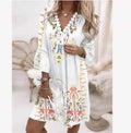 2025 European and American Spring-Summer New Style Ethnic-style Positioning Print Mesh Strap Sleeveless Casual Women's Dress