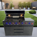 High Quality 6-Burner Modern Freestanding Premium Outdoor Gas Grill with Adjustable Infrared Back Burner Home Garden Supplies