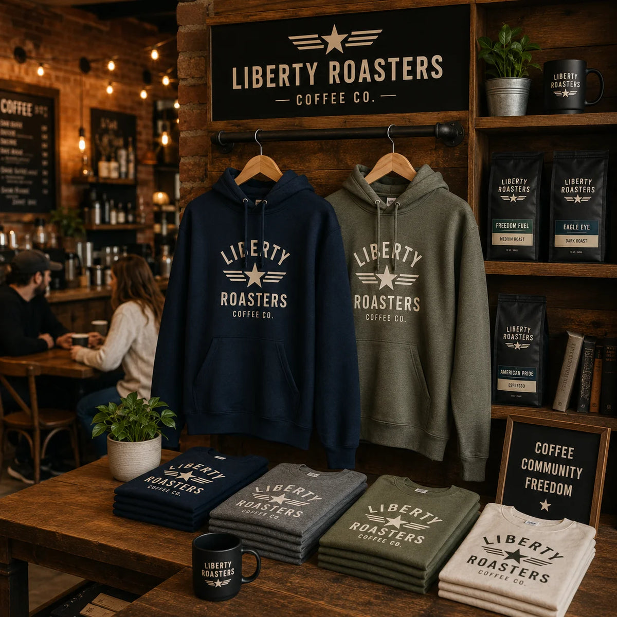AT PACK Custom Cafe Merchandise Men's T-Shirts Hoodies in Cafe for Selling with Custom Logo Coffee Shop Apparel Wholesale MegaBDM
