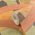 Made Germany Modern Non Woven Vinyl Wallpaper Rolls Brown Green Red Beige Graphic Highly Wash-Resistant Hotel Bathroom