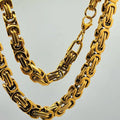 Minimalist Jewelry Necklace 14K Gold Plated Stainless Steel Twist Byzantine Chain Necklace Designs for Man