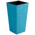 Scandinavian blue flower pot with reservoir FURU collection 39.5 x 39.5 x 75.5 cm 37 L capacity.