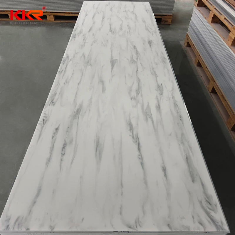 Kingkonree Hot Sale New Marble Color Calacatta Solid Surface Sheets 6-30mm Modern Design Panel for Kitchen Countertops Cut Size