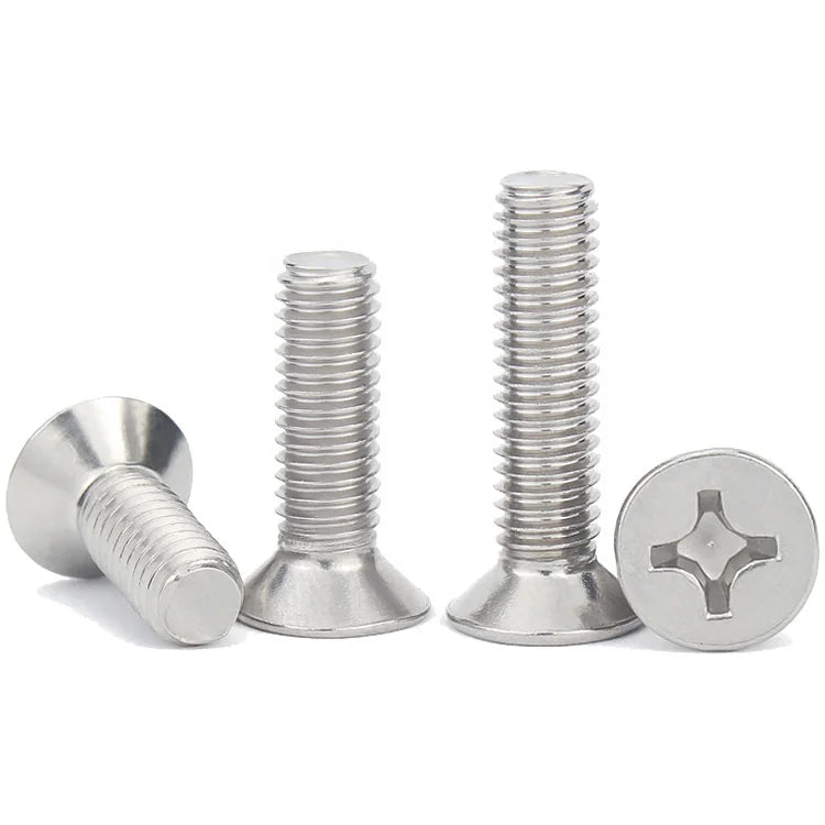 Fast Delivery 304 M8 Stainless Steel Cross Recessed Flat Pan Head Countersunk Head Machine Screws