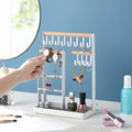 4-Tier 10 Hooks Modern Luxury Steel Jewelry Tower Rack for Desktop Use