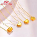 Gold-plated 3D Hard Gold Heart love Heart Necklace Heart-shaped Small Waist Star Simulated Vietnam Sand Gold Necklace Suit