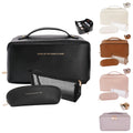 Customizable Women Waterproof Bathroom Washbag Luxury Large Capacity Makeup Pouch 3-Pack Travel Kit PU Leather Cosmetic Bags