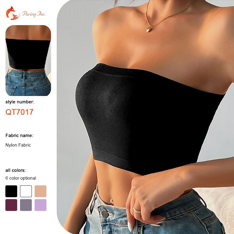 Strapless One-piece Knitted Tube Top Underwear for Women Seamless Breathable Everyday Use Anti-exposure Back Design Wire Free