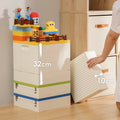 SHIMOYAMA Foldable Plastic Storage Box Organizer With Colorful Lid Home Organizing for Toys Kids Storage Cases