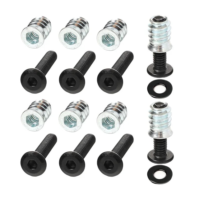 OEM Carbon Steel SS Galvanized 1/4-20 Threaded Inserts Nuts and Bolts Kit for Woodworking Wood Inserts and Bolts MegaBDM