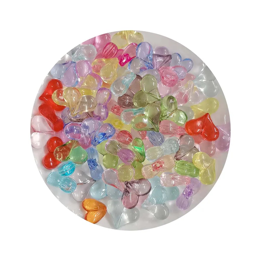 Love Heart Transparent Acrylic Beads 17*22mm Loose Plastic & Lucite for DIY Handmade Jewelry-Bracelets Necklaces Accessories