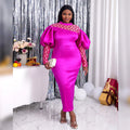 Party Lace Half High Collar Evening Birthday Women's Career Dresses